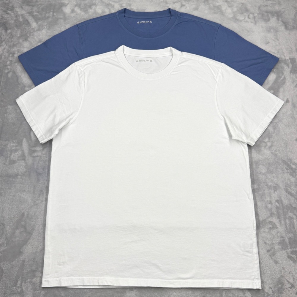 AMERICAN GIANT Midweight Crew Neck T-Shirt Mens XL Blue White Lot of 2 NWOT